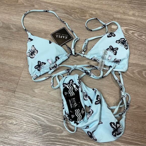 Zaful Sexy Brazilian Bikini Women Two Piece Butterfly Print Split Set - Picture 8 of 9